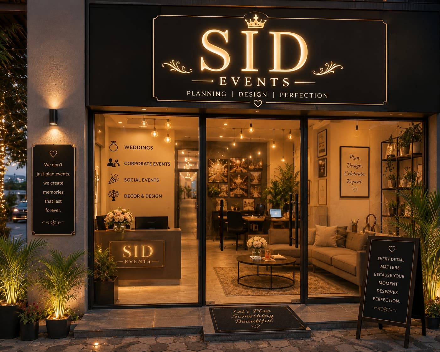 SID Events studio storefront in Davanagere