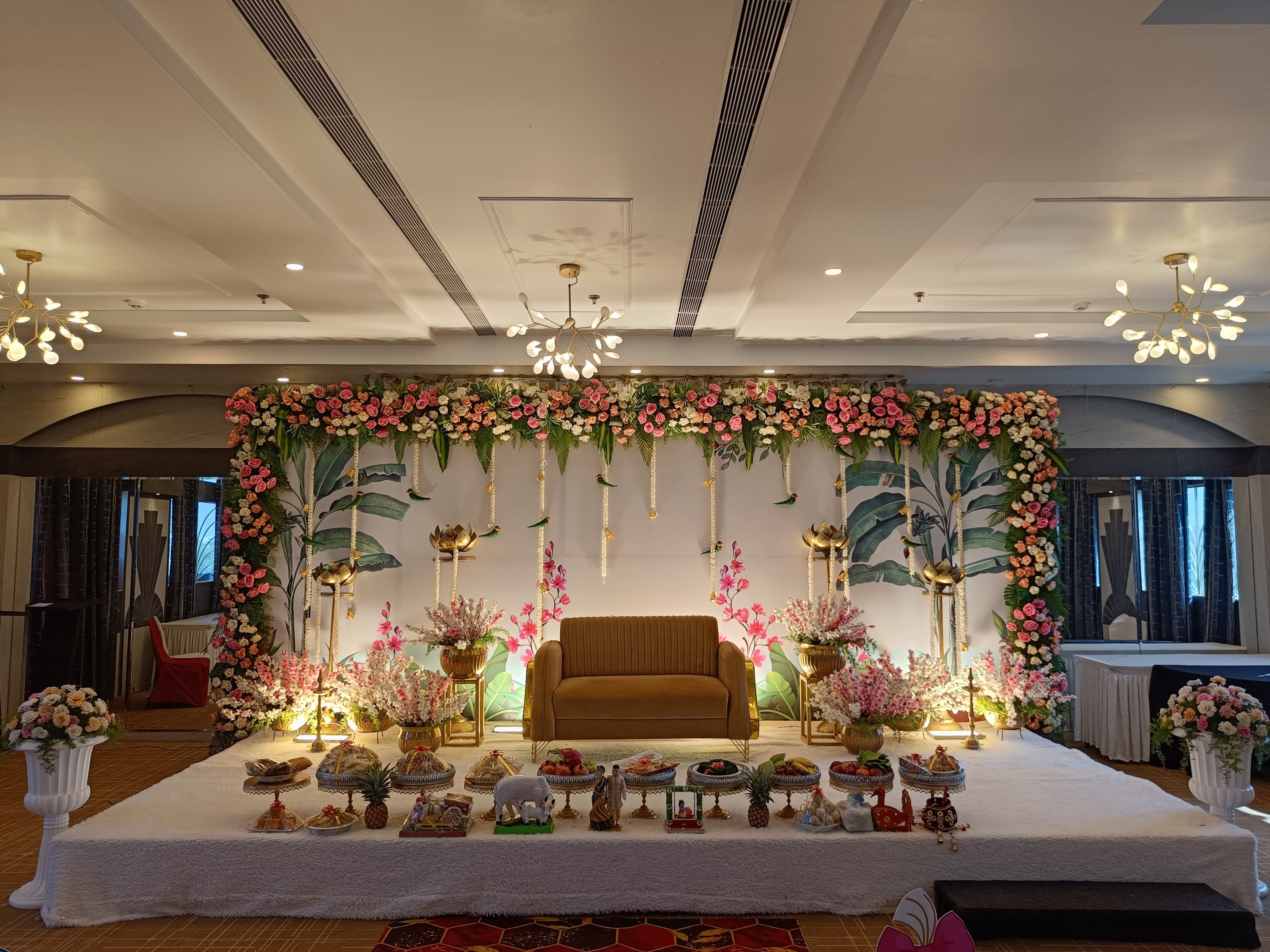 Tropical Floral Reception Backdrop